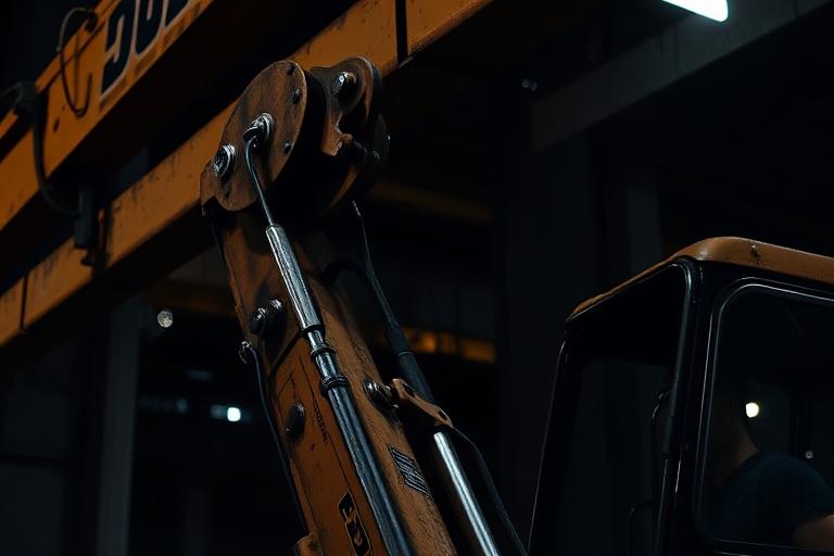 Telehandler hydraulic boom detail